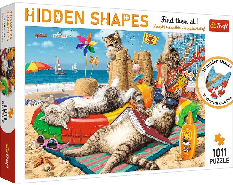 Hidden Shapes: Feline Holidays - Trefl - 10674 - 1011 pezzi.